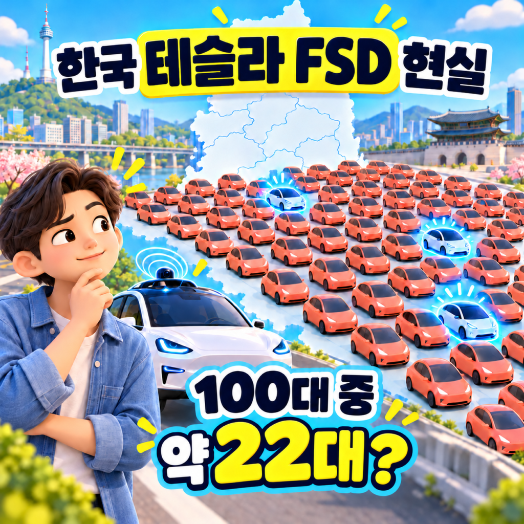 테슬라 FSD(감독형) 한국 도입 현실을 보여주는 이미지