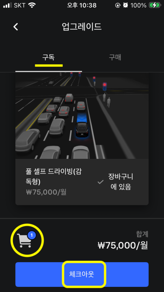 모바일에서 fsd 구독 신청 순서 7