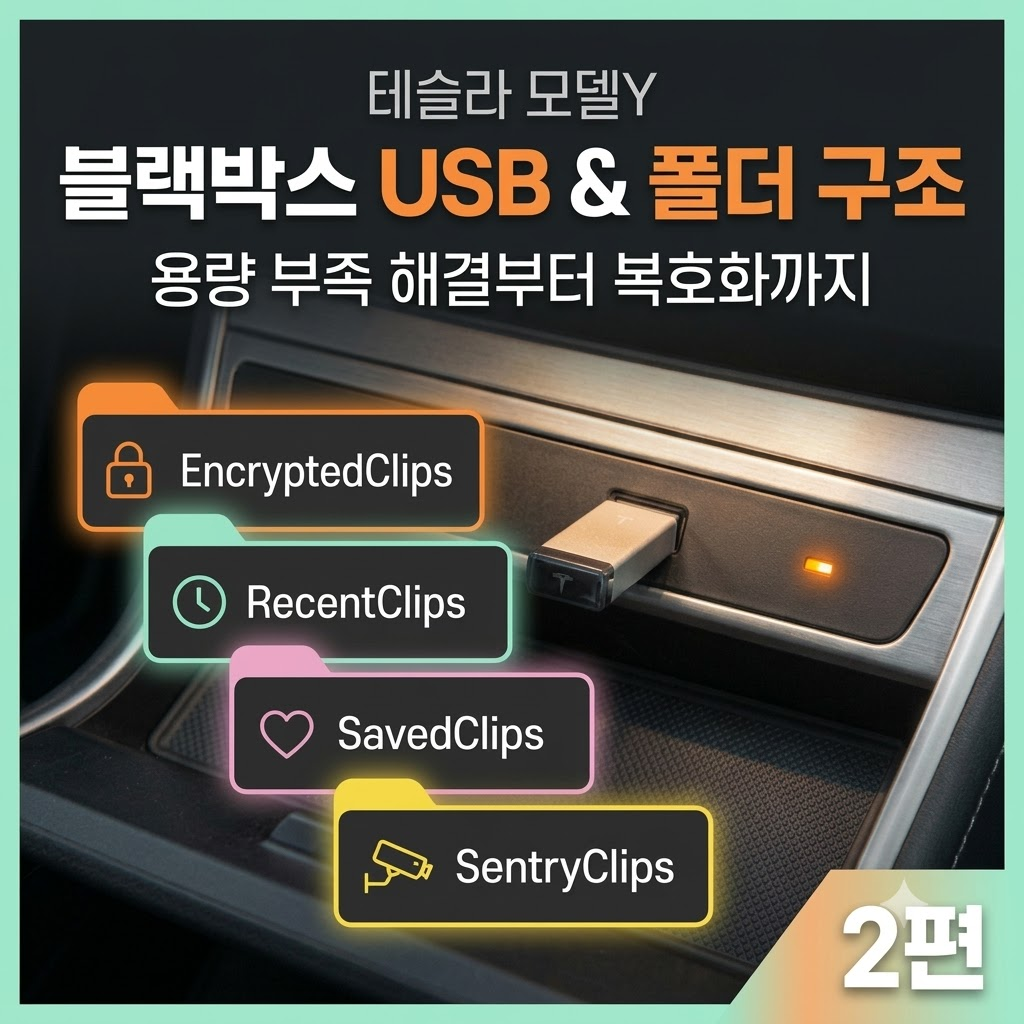 테슬라 모델y 블랙박스 usb 폴더 구조 이미지