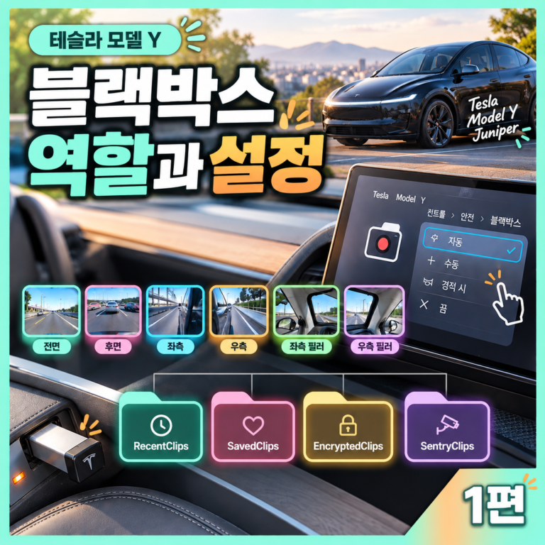 테슬라 모델y 블랙박스 역할과 설정 이미지
